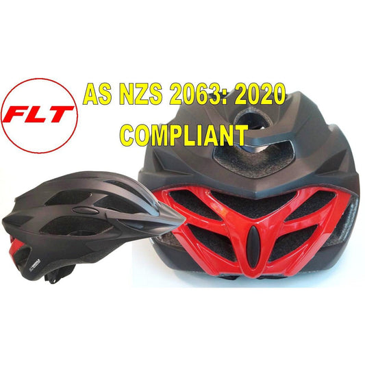 FLITE MTB Helmet - Inmould, Matt Black/Gloss Red, AS/NZS Standard