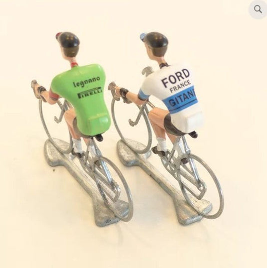 Flandriens Hand-Painted Metal Cyclists - Legnano & Ford Jerseys