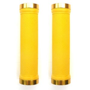 GRIPS Lock-On Dual Clamp 130mm Gold Rings Plug Mountain Bike Grips