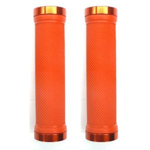GRIPS Lock-On Dual Clamp 130mm Orange with Plug & Rings
