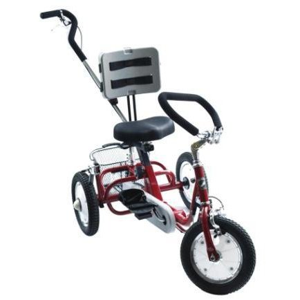 Gomier Rehatri Trike 12"Front and rear wheel size, RED, with rear steering control
