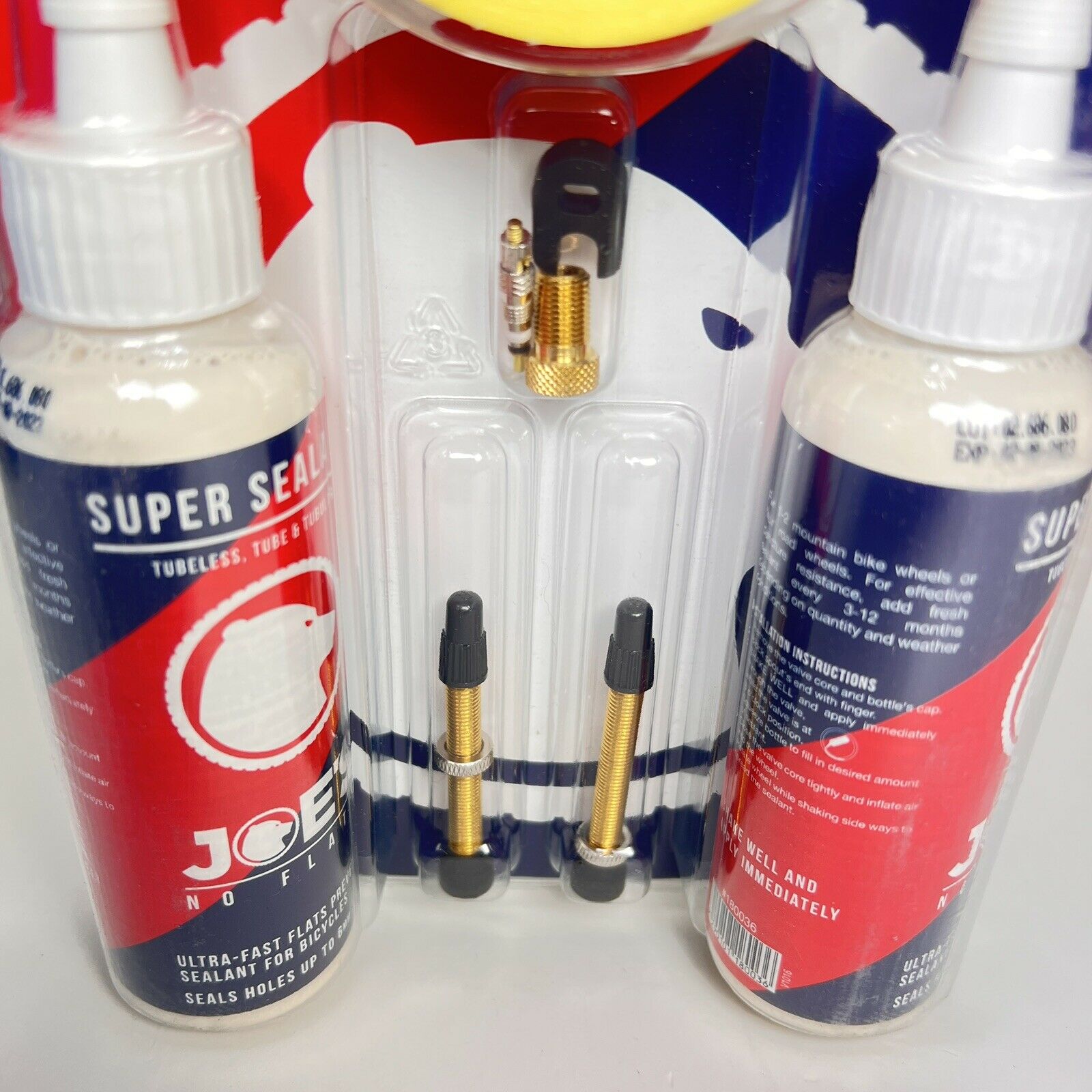 JOES Tubless Ready Kit Super Sealant 48mm Valve 25mm Rim Tape Core Removable