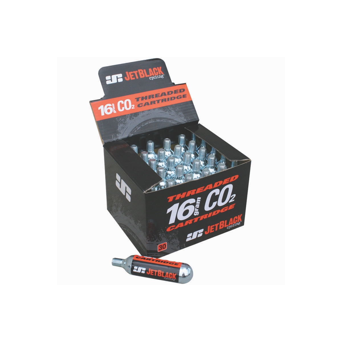 JetBlack CO2 Cartridges - 16g Threaded 30/Box