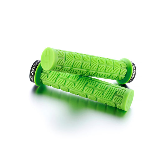 JetBlack RIP Lock On Grips - Fluoro Green/Black Rings