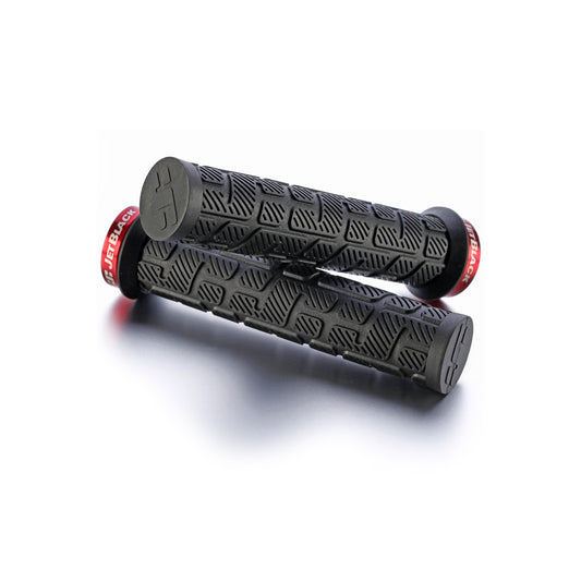 JetBlack RIP Lock On Grips - Black/Red Rings