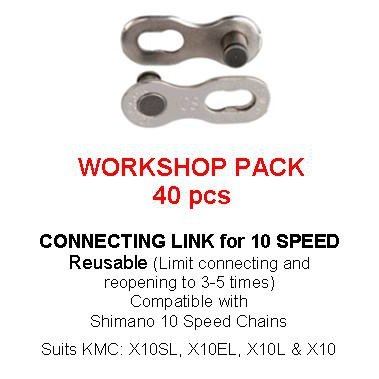 KMC 10 Speed Connecting Link - Silver 40pcs