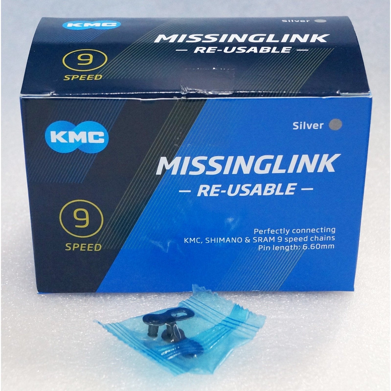 KMC 9 Speed Connecting Links - 40pcs Silver for Workshop