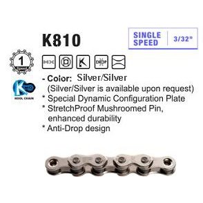 KMC K1 Single Speed Chain - 112L Silver/Silver