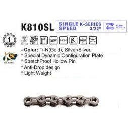 KMC K1SL Lightweight Single Speed Chain - Silver/Silver