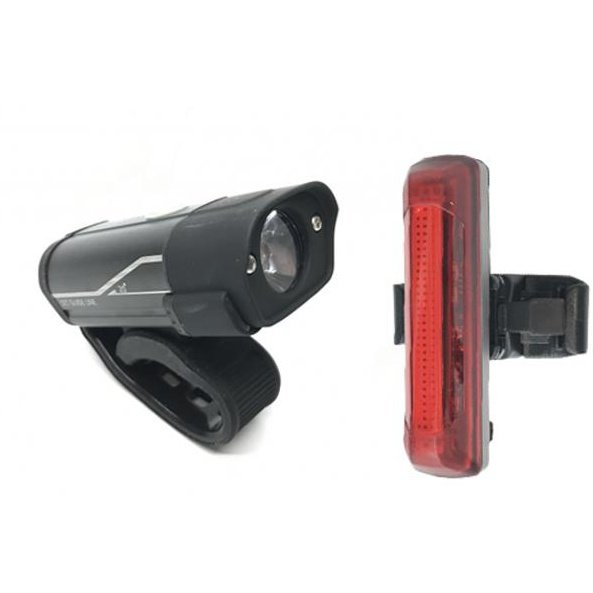 KWT USB Bike Light Set - CHASER 420lm Front & STEALTH 40lm Rear