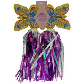 Laser Finish Butterfly Streamers - Silver Purple