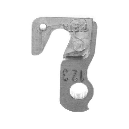 Meta CNC MERIDA Derailleur Hanger 123 - 6061 T651 Aluminum, CNC Machined, Silver