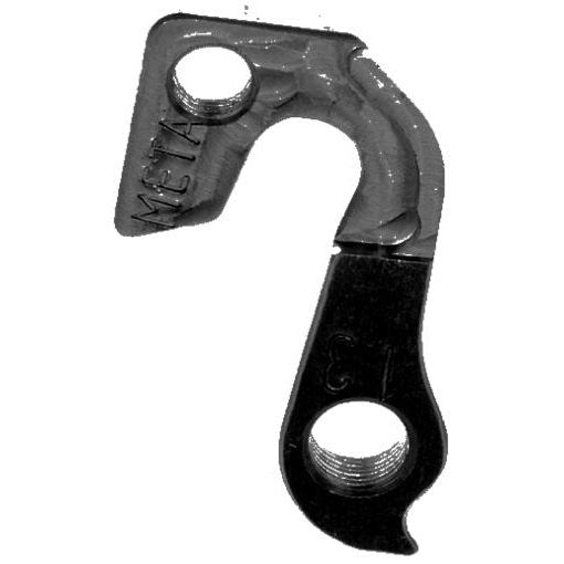 Meta CNC Model 13 CNC Derailleur Hanger - Black Anodised 6061 T651 Aviation Aluminium