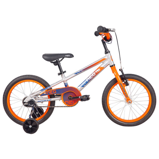 Neo+ 16 Boys Brushed Alloy / Orange, Navy Blue Fade Bike - Lightweight