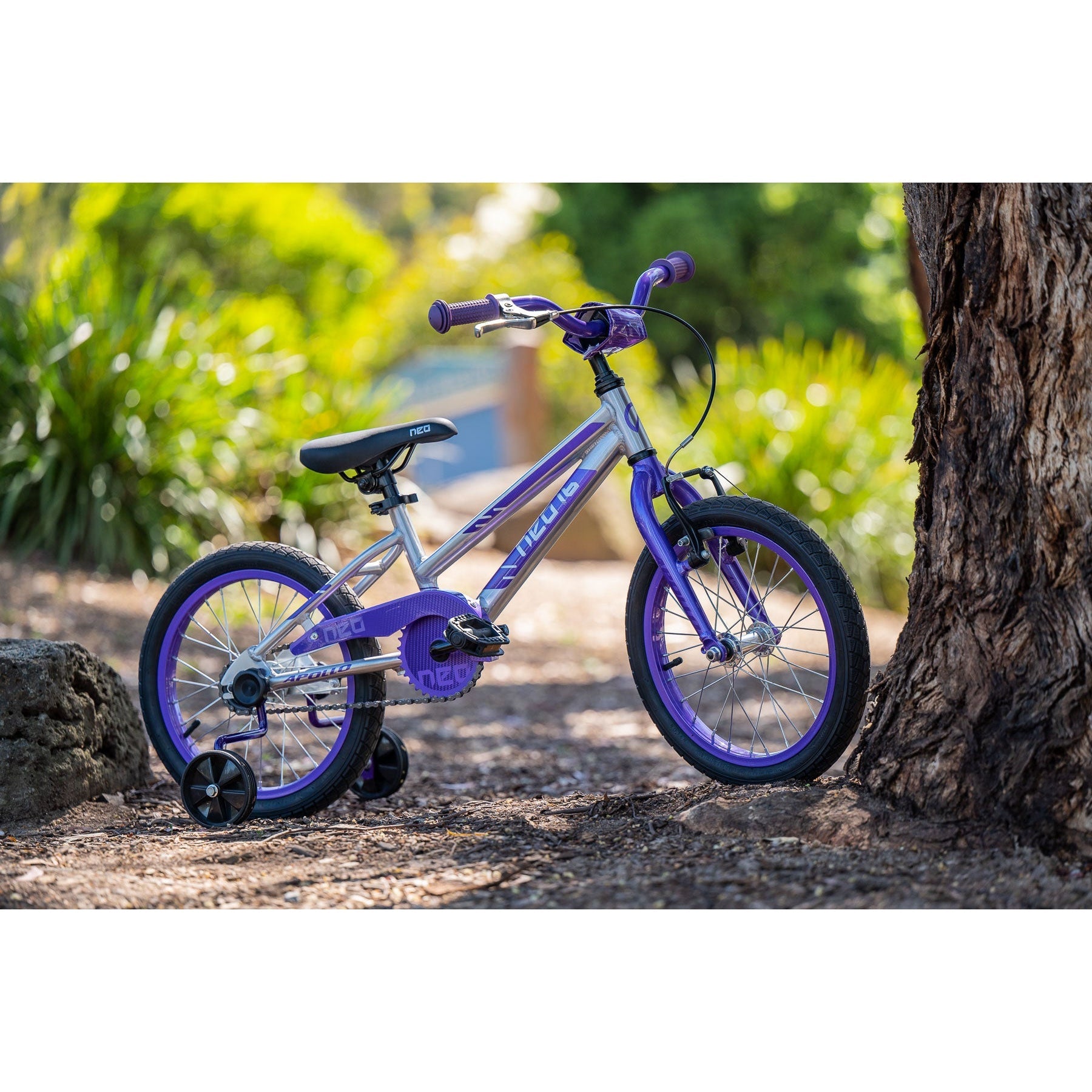 Neo+ 16 Girls Brushed Alloy/ Lavender, Purple Fade Bike - Lightweight