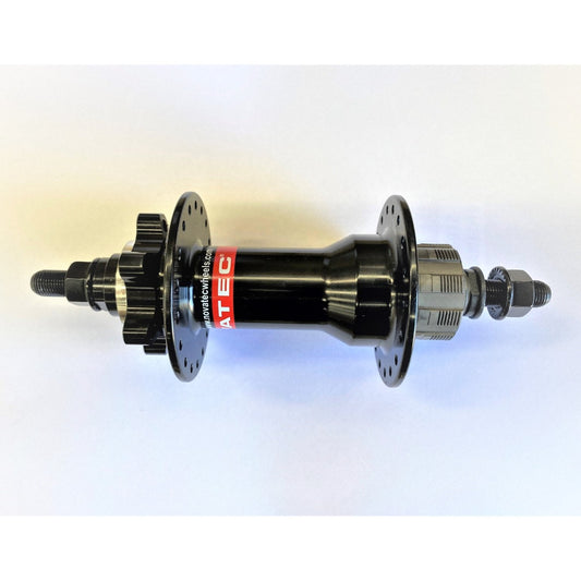 Novatec Hub, Single Speed Cassette Novatec Sealed shimano pattern Dirt Jump 36H - 6 Bolt Disc - 135mm OLD - Inc-s 14T cog