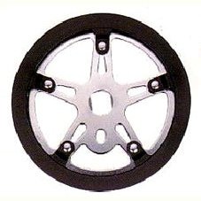 OPC Chain Ring 40T with Black Double Guard - Silver Finish