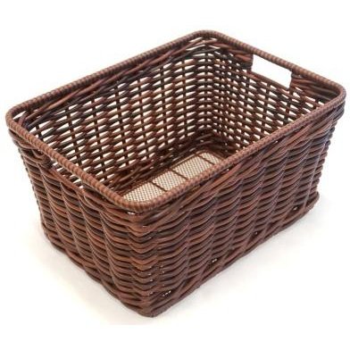 PE Wicker Rear Bike Basket - Brown, 43cm x 33cm x 22cm