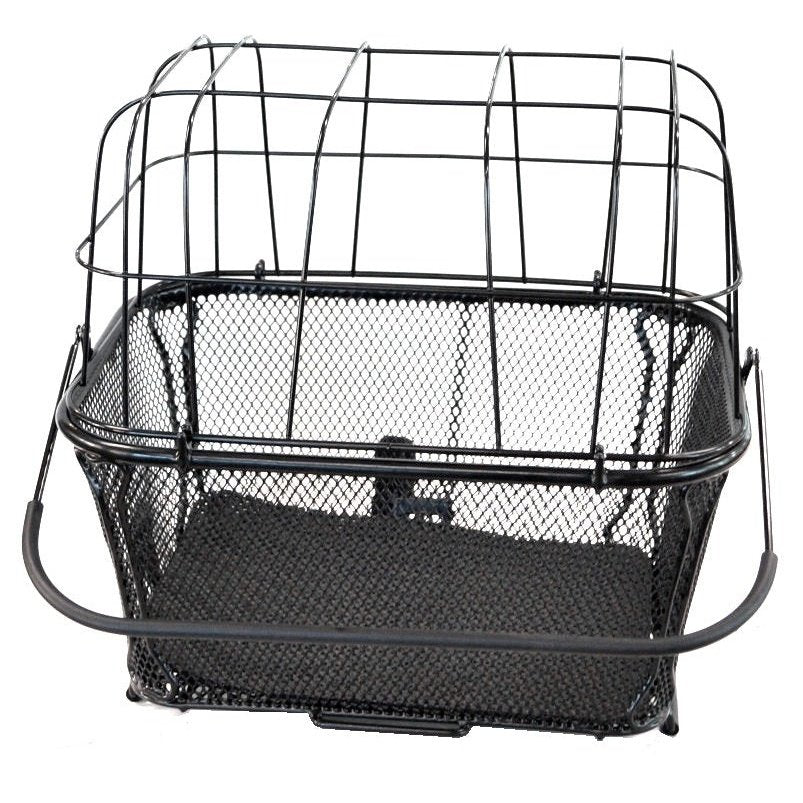 Pet Carrier Rear Basket - Quick Release Base, Dome Lid, Padded Base & Anchor Strap - 40x30x35cm