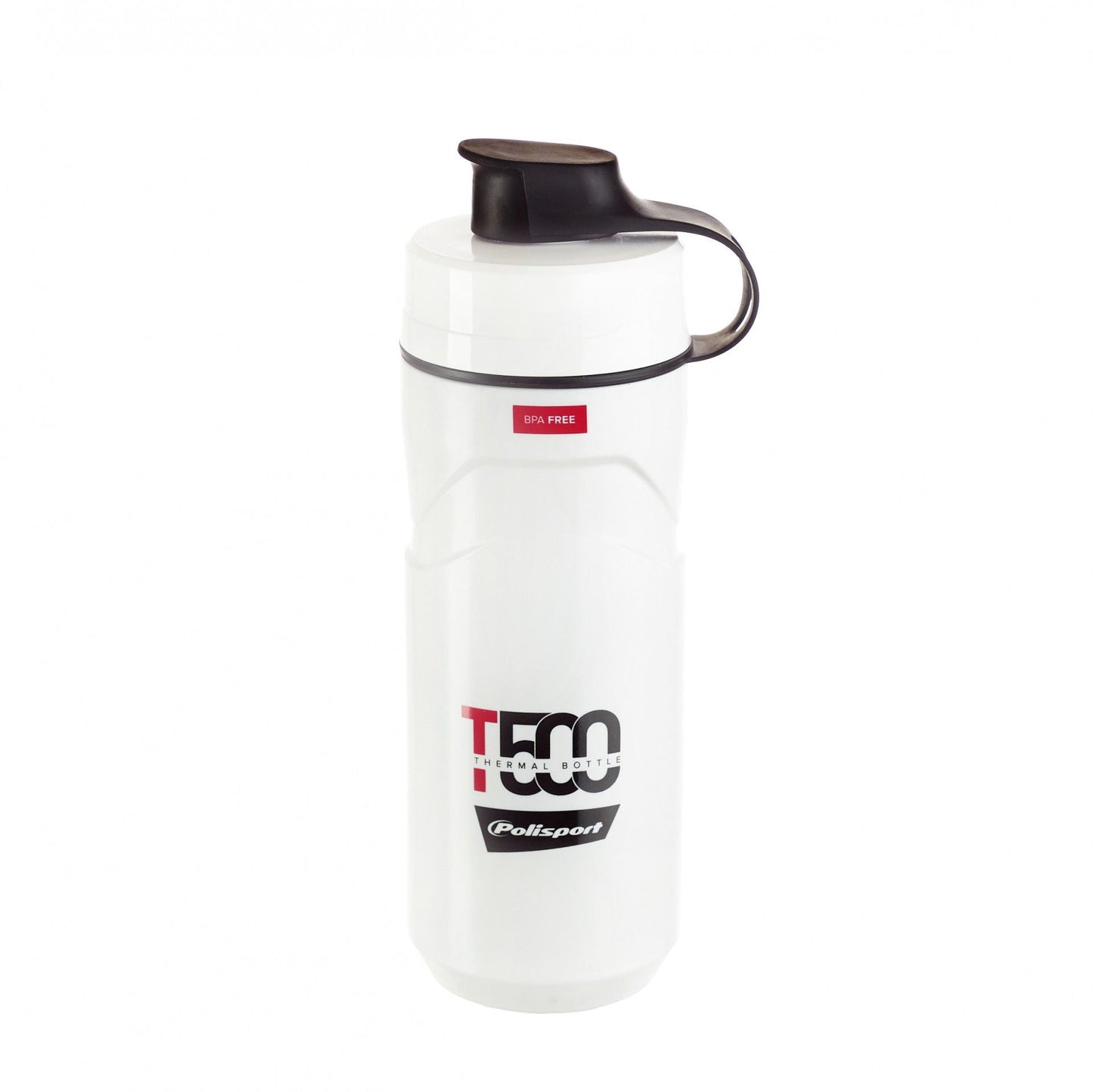 Polisport Convertible Thermal Water Bottle - 500/650ml, Screw-On Cap, White/Red