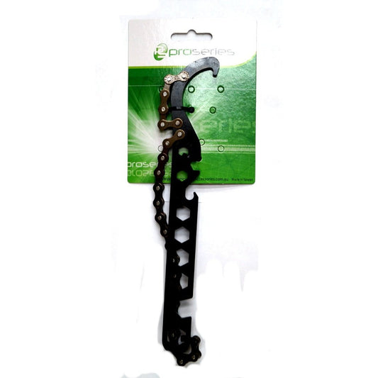 ProSeries Bikehand Freewheel Remover & Chain Whip Tool Set - Hex, Bottle Opener, Locking Wrench