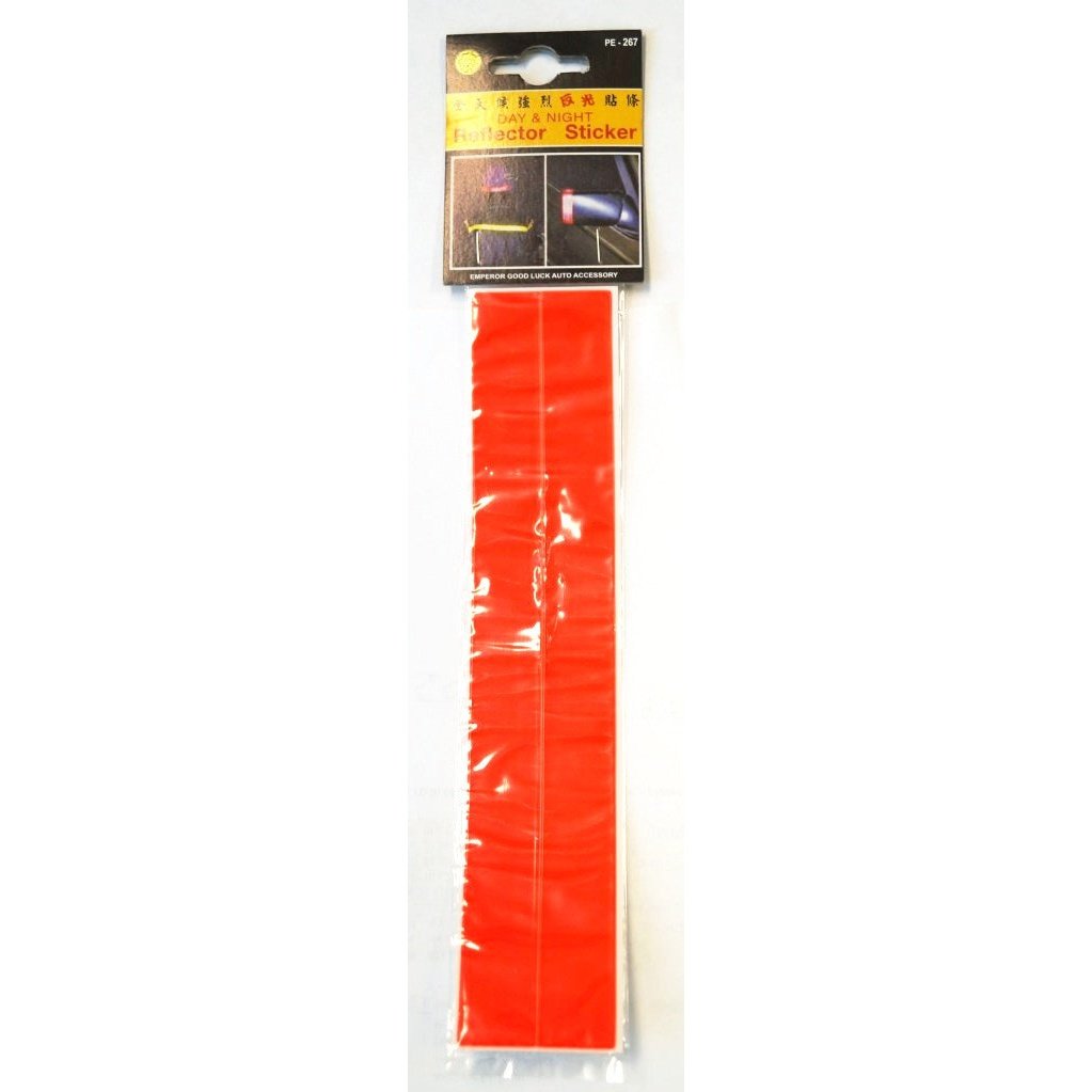 Reflective Stickers Red 20x217mm/2pcs Day & Night Visibility