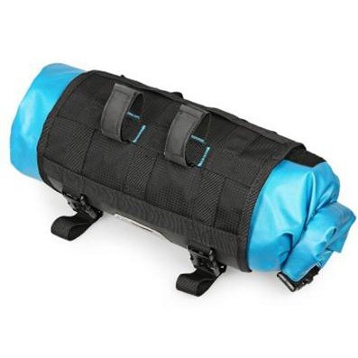 SAHOO Bike Packing Handlebar Roll Bag - Blue/Black Waterproof 7L Velcro Attach
