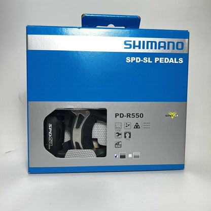 SHIMANO PD-R550 SPD-SL Road Bike Pedals Black Cleats