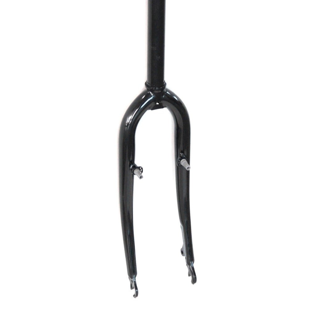 Steel 24" Rigid Fork with Threadless 1 1/8" Stem, Pivot, and Disc Mount - BLACK