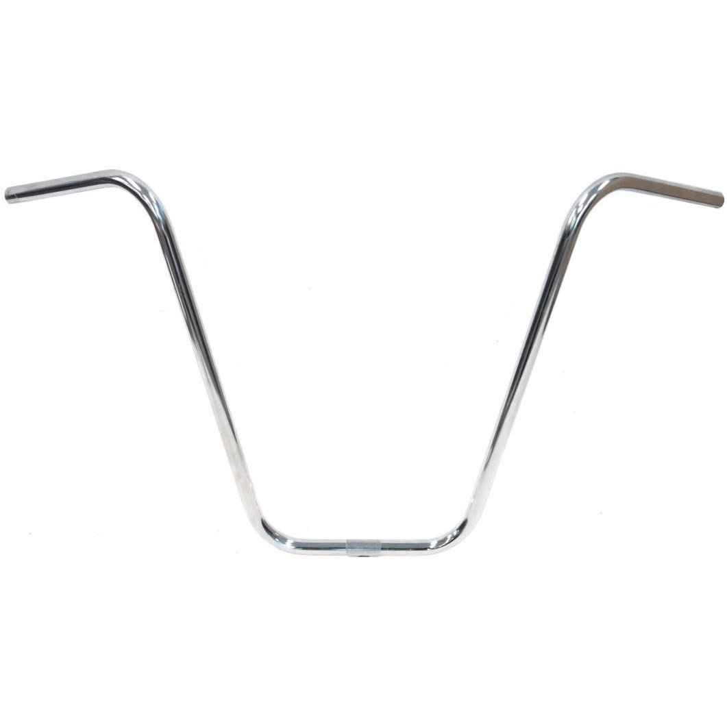 Steel Hi-Rise Handlebar - 22.2mm, 66cm Wide, 381mm Rise, Silver
