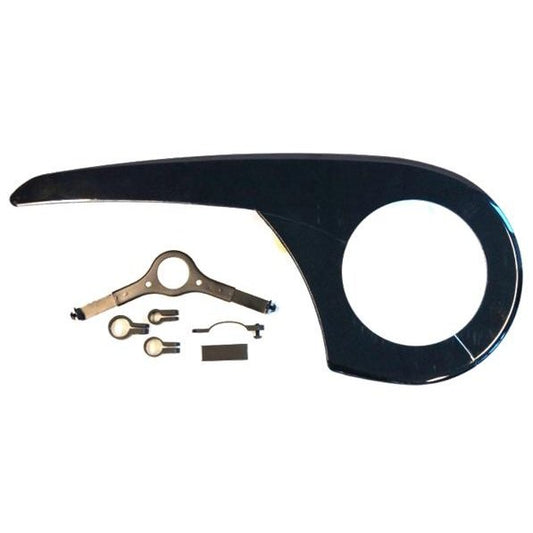 Sunnywheel PC Chain Guard for 26-28" Bikes, 48T Max, 4 Clamps, Black