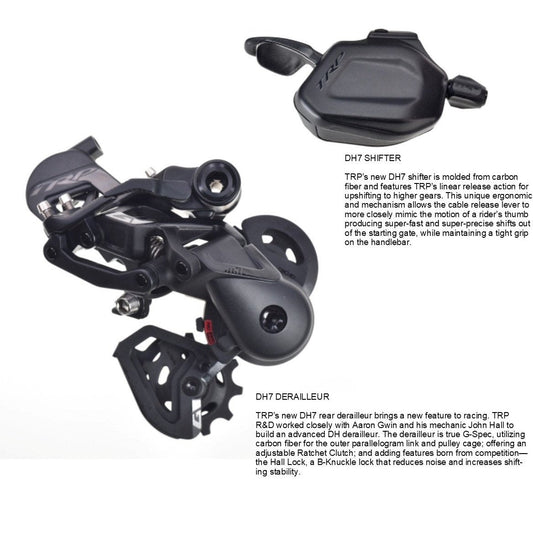TRP DH7 Black Rear Derailleur & Shifter - Mountain Bike Upgrade