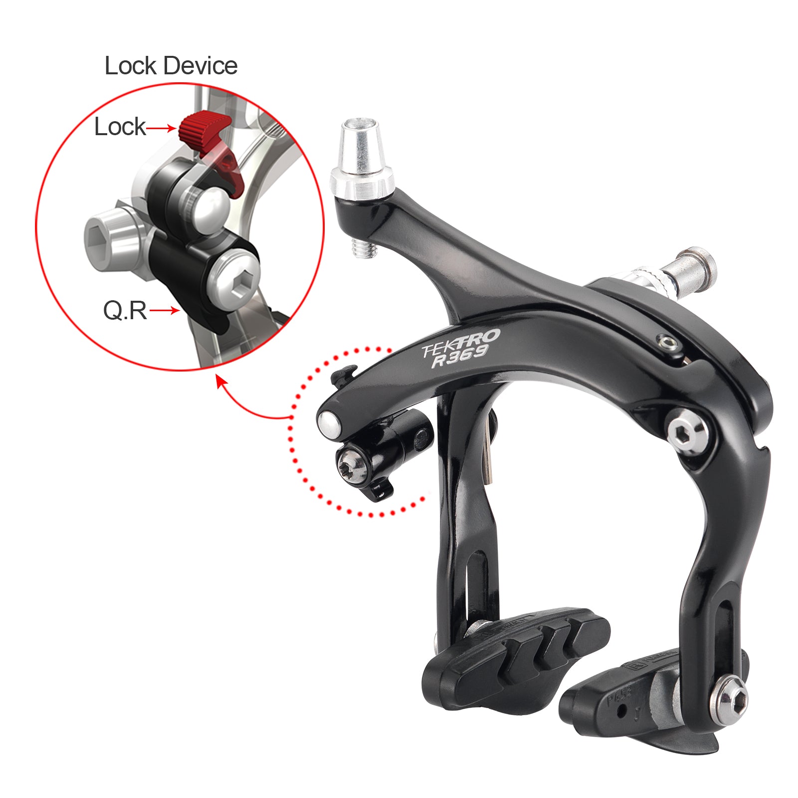 Tektro Caliper Brake Set - Dual Pivot, Forged Alloy, Q/R, BLACK
