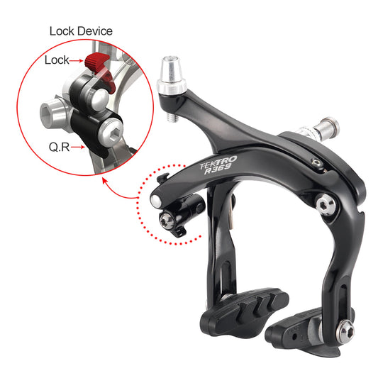 Tektro Caliper Brake Set - Dual Pivot, Forged Alloy, Q/R, BLACK