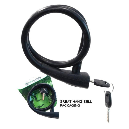 TourSeries Silicone Cable Lock 12x650mm with 2 Keys - Secure Your Belongings