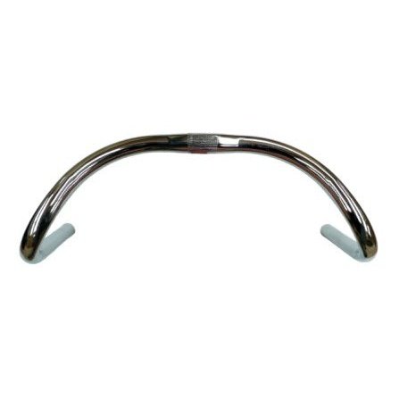 Track Handlebar - 25.4mm, 40cm, Drop 130mm, Reach 135mm, CP Steel, Silver