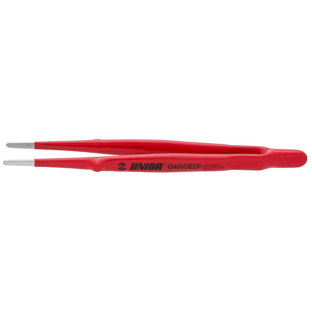 Unior 616847 Straight Tweezers - Double Layered Insulation for Bicycle Maintenance