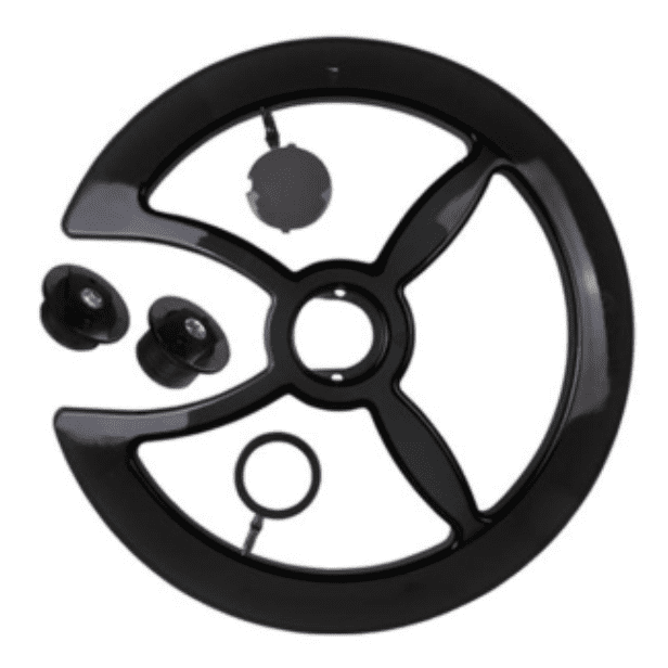 Universal Plastic Chainwheel Cover for 46T-48T Bikes - Black