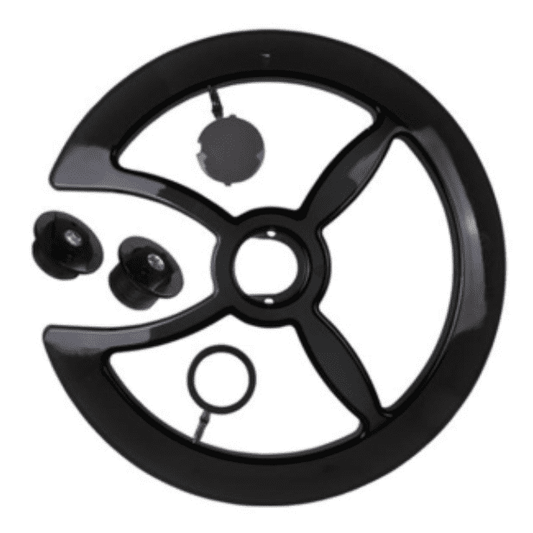 Universal Plastic Chainwheel Cover for 46T-48T Bikes - Black