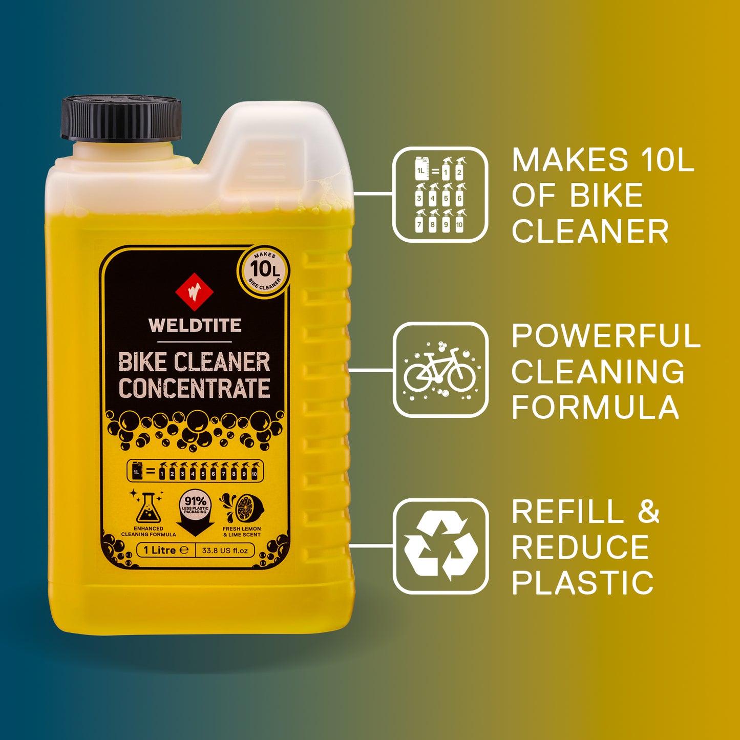 Weldtite Bike Cleaner 1L Lemon Concentrate
