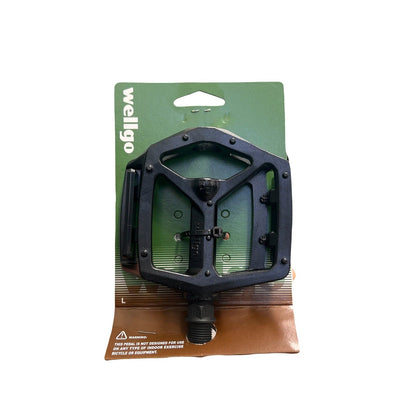 Wellgo Alloy BMX/MTB Flat Bike Pedals, 9/16" Black