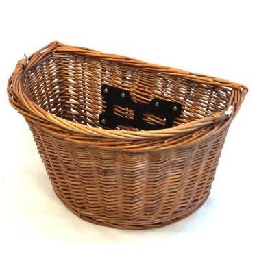Wicker Front Basket with Quick Release and Handle - 380mm x 280mm x 220mm
