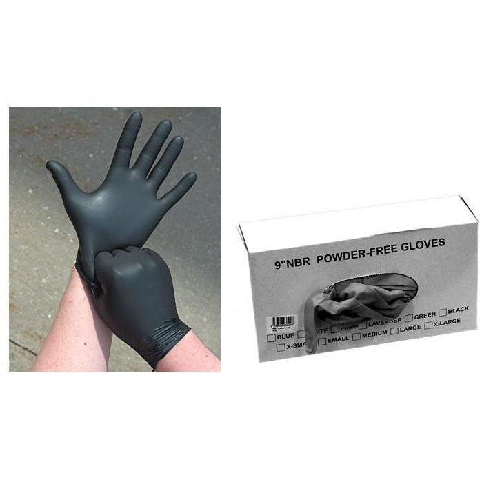 Workshop Extra Large NBR Gloves Durable, Black, 100/Box