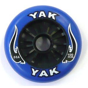 YAK Blue on Black Skate Wheel - 100 x 88a Plastic Core