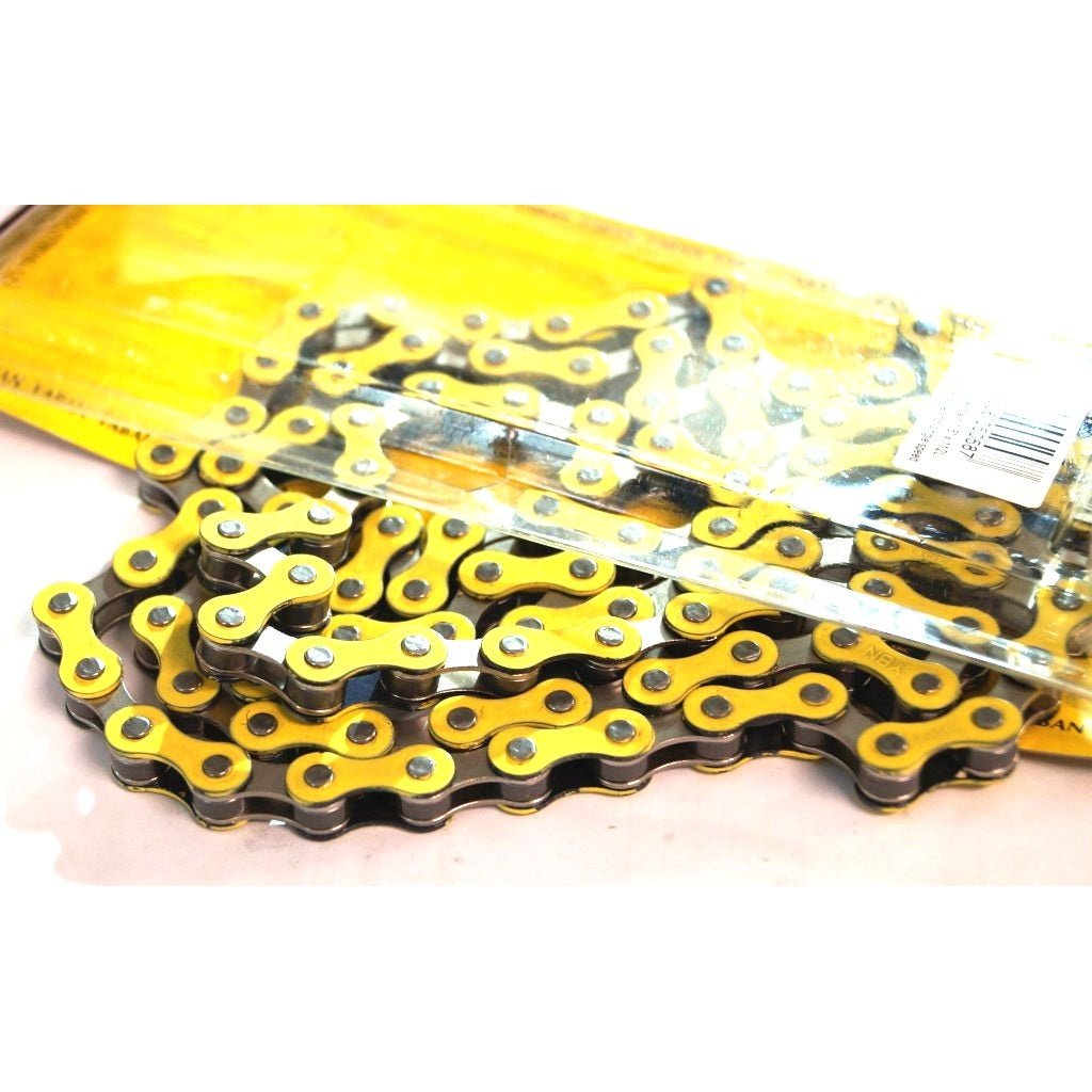 YBN S-410 Single Speed Chain - Nickel/Yellow 112L