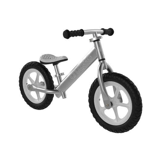 Cruzee Silver Balance Bike - Lightweight Kids Training Bicycle